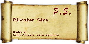 Pinczker Sára névjegykártya
